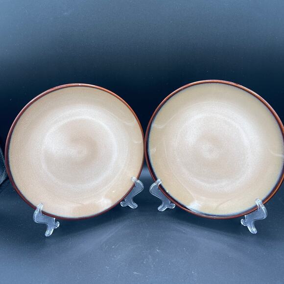 Sango Nova Brown #4933 Set of Two 8" Plates - Picture 1 of 4